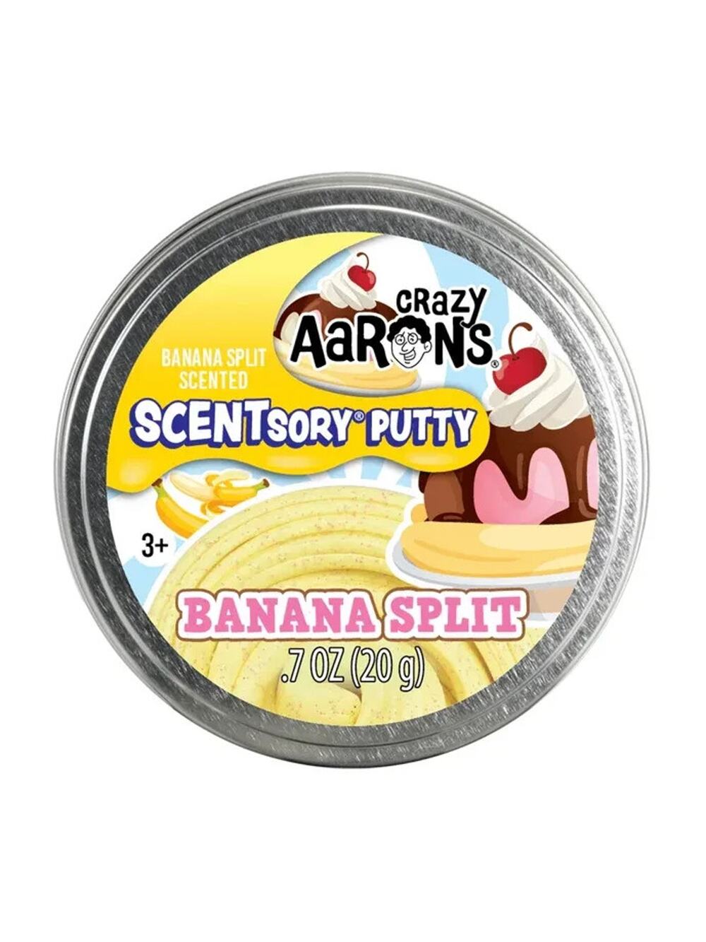 🔥Crazy Aarons Scentsory Putty Banana Split .7oz Tin Box Sensory Therapy BNWT🔥